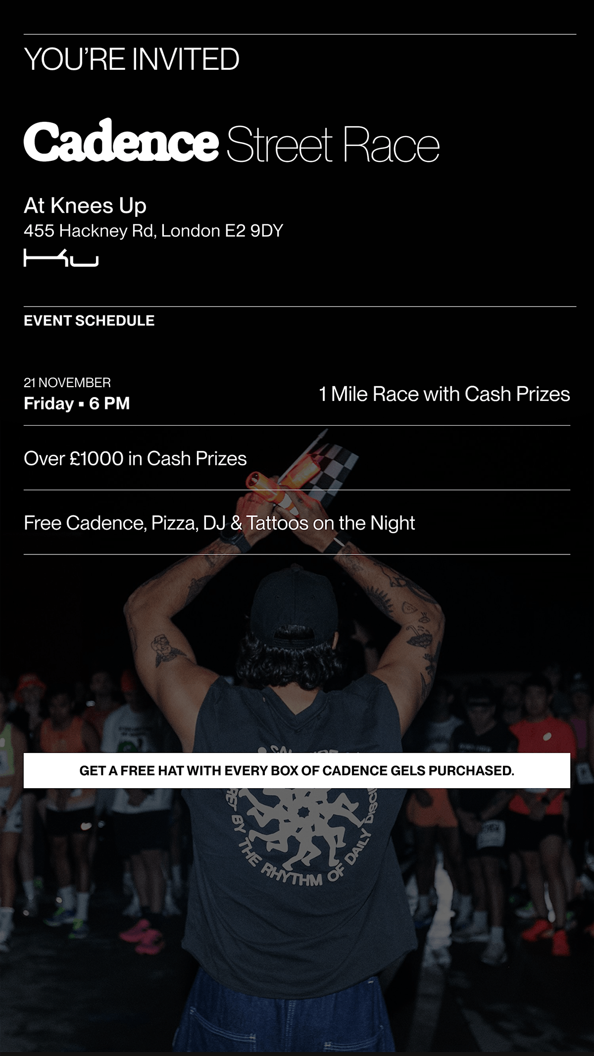 Cadence Presents: 1 Mile Race & Party @ Knees Up London