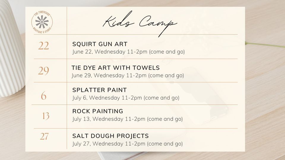 Kids Creative Craft Camp! The Firehouse Boutique & Studio, Topeka, KS