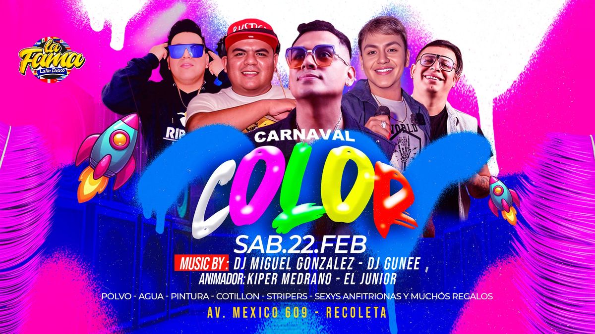 FIESTA CARNAVAL DE COLORES EN LA FAMA | Discoteca La Fama, Santiago, RM ...