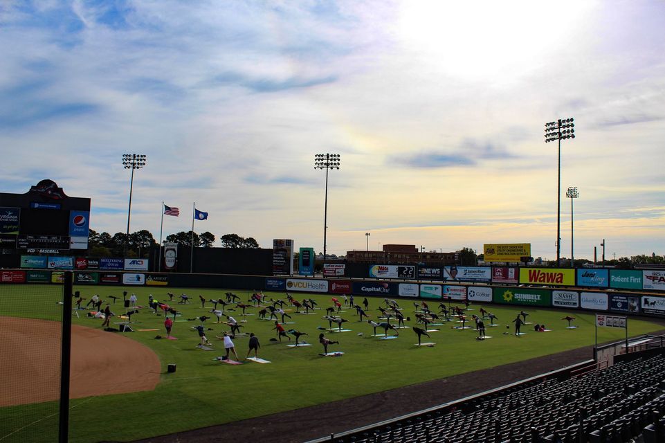 Yoga in the Outfield at the Flying Squirrels | Richmond Flying Yoga in the Outfield at the Flying Squirrels | Richmond Flying