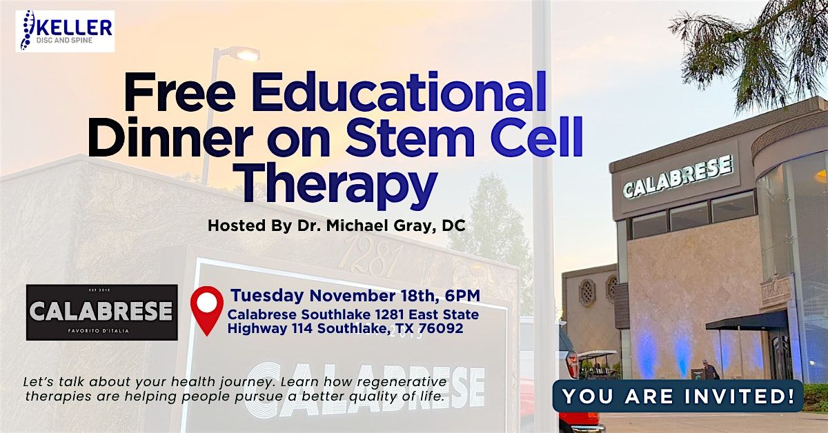 Dr. Gray Is Buying You Dinner To Learn About New Stem Cell Therapies