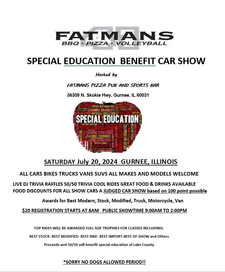 GURNEE FATMANS HOSTS SPECIAL EDUCATION BENEFIT CAR SHOW Fatmans