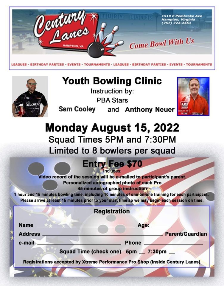 Sam Cooley / Anthony Neuer Youth Clinic Century Lanes Century Lanes