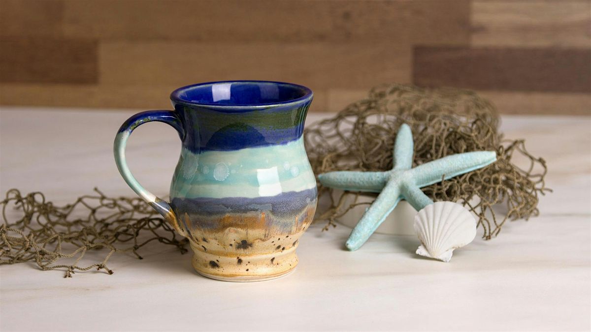 Stoneware Mug Glazing - Paint and Sip with Wine
