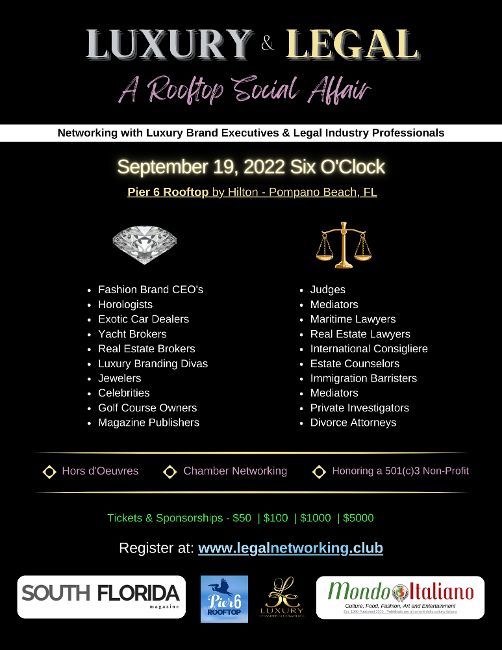 Rooftop Social Affair (Luxury and Legal Networking Event) Pier 6