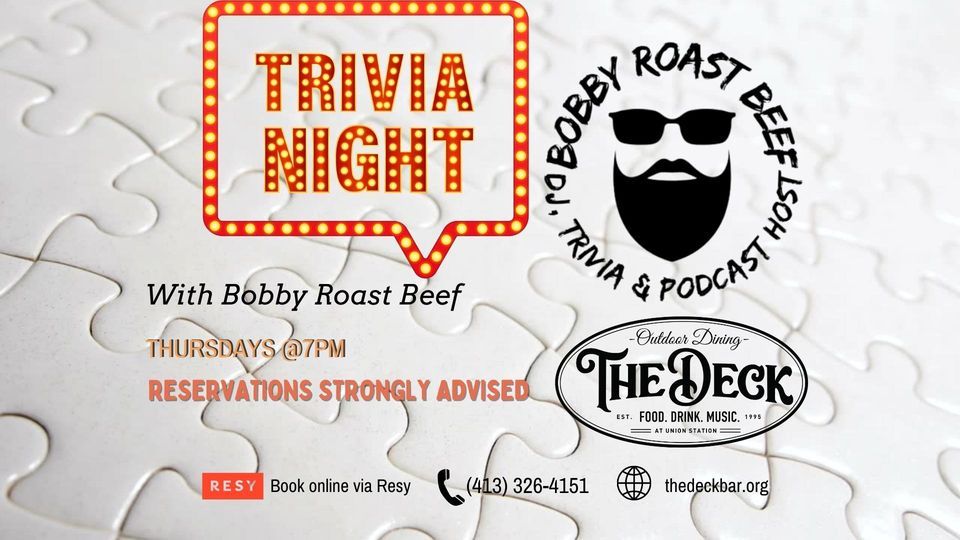 Trivia with Bobby Roast Beef Platform Sports Bar, Northampton, MA
