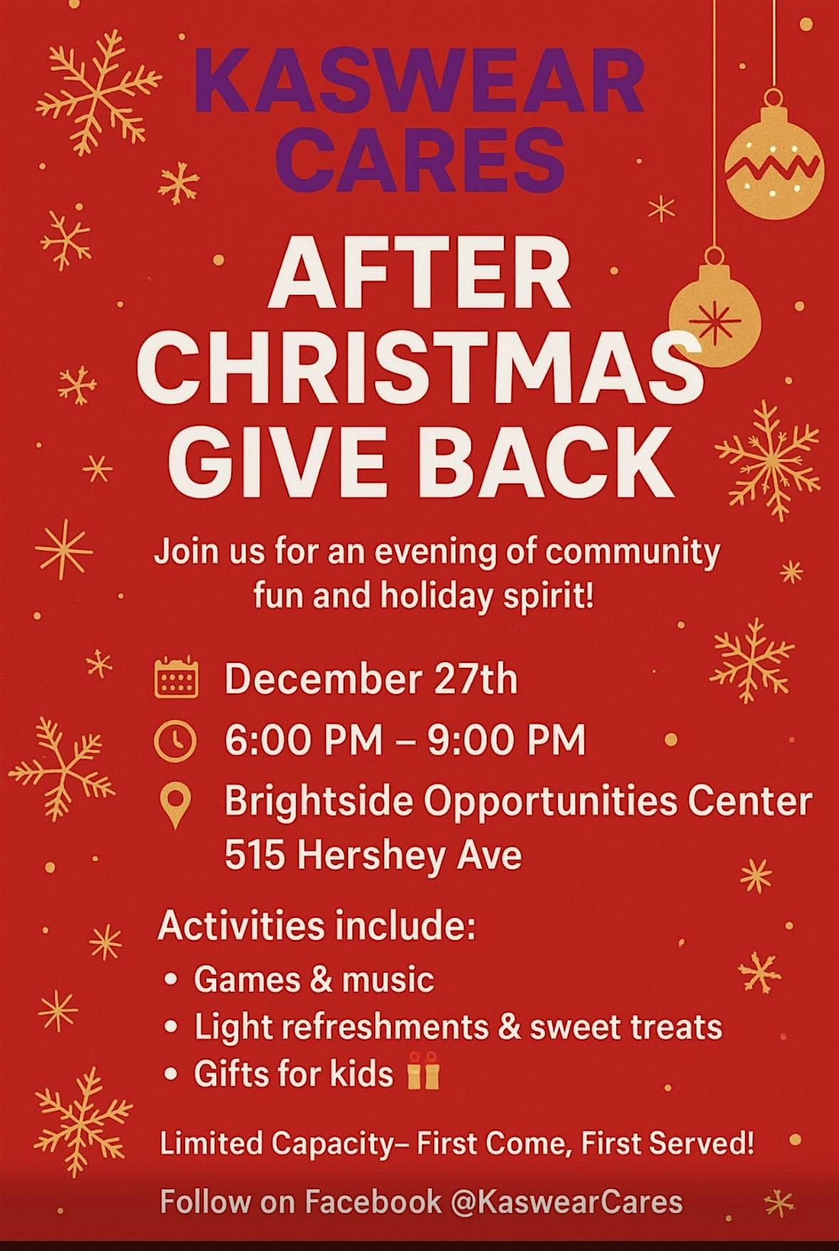 Kaswear cares after Christmas give back