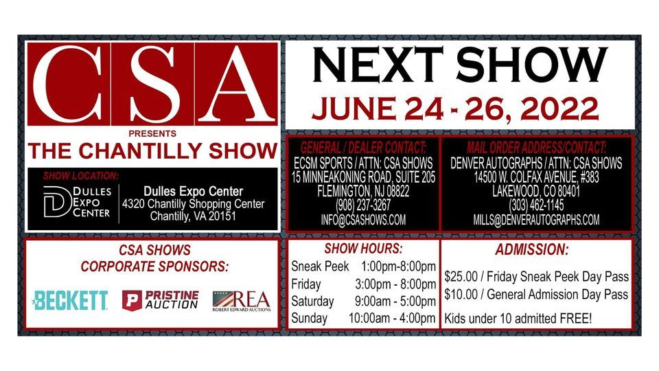 The June 2022 Chantilly Show Dulles Expo Center, Chantilly, VA June