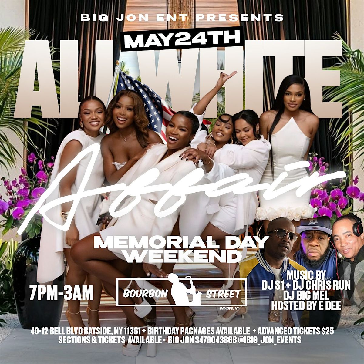 Memorial Day Weekend All White Affair - Sunday May 24th