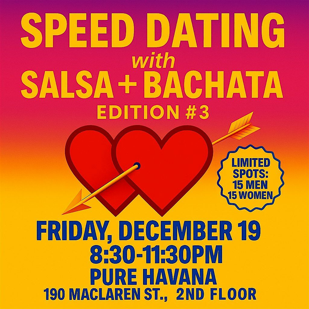 Speed Dating while Learning Salsa & Bachata Ages 35 - 45 (GIVE OR TAKE)