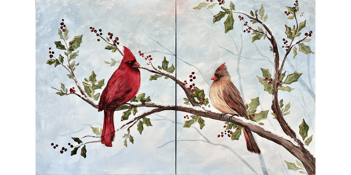 Christmas Cardinals Date Night - Paint and Sip in Boston | Classpop!\u2122