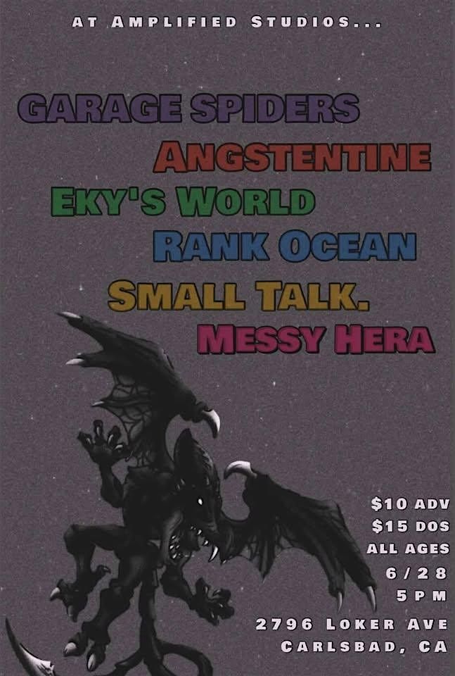 Garage Spiders, Angstentine, Eky's World, +more @ Amplified Studios