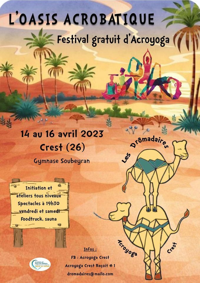 Acroyoga Crest Re\u00e7oit #1 - L'Oasis acrobatique des Dr\u00f4madaires