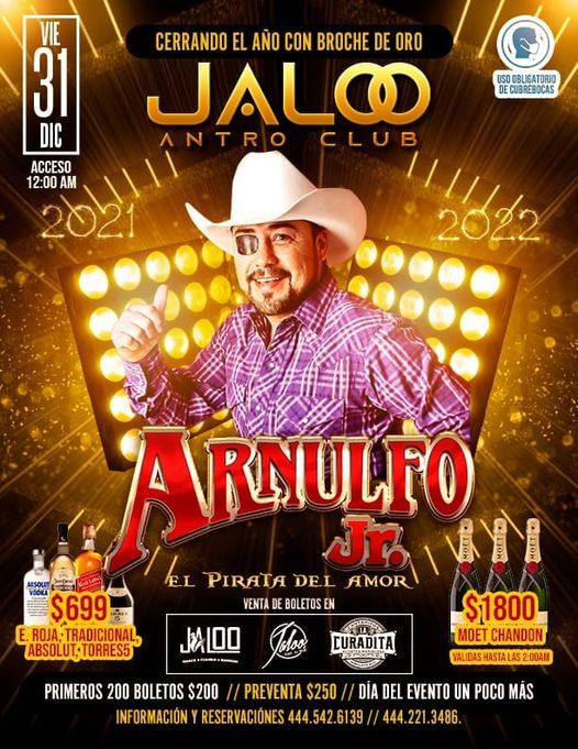 EL PIRATA DEL AMOR ARNULFO JR EN JALOO ANTRO CLUB | JALOO ANTRO CLUB,  Rioverde, SL | December 31, 2021