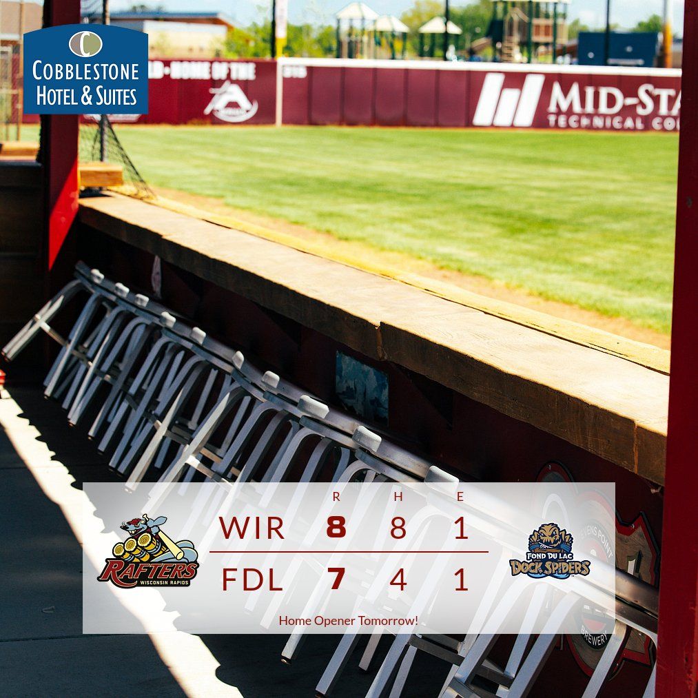 Fond du Lac Dock Spiders at Wisconsin Rapids Rafters at Witter Athletic Field