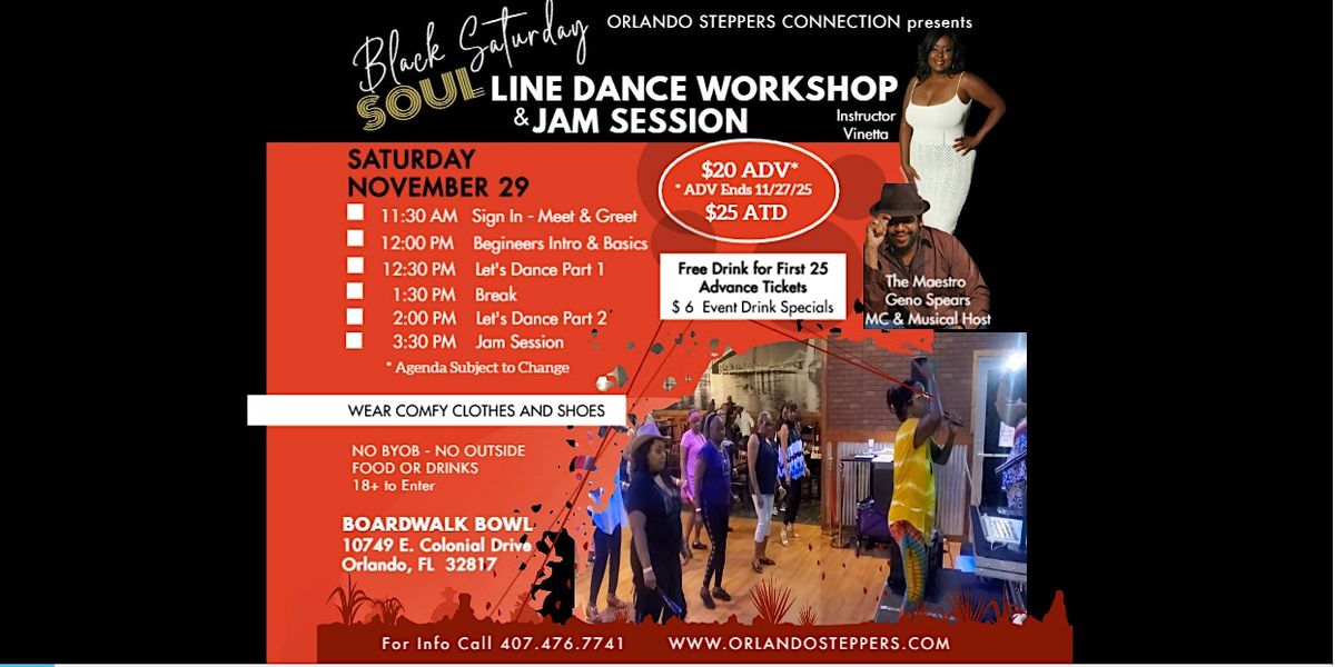 Black Saturday Soul Line Dance Workshop & Jam