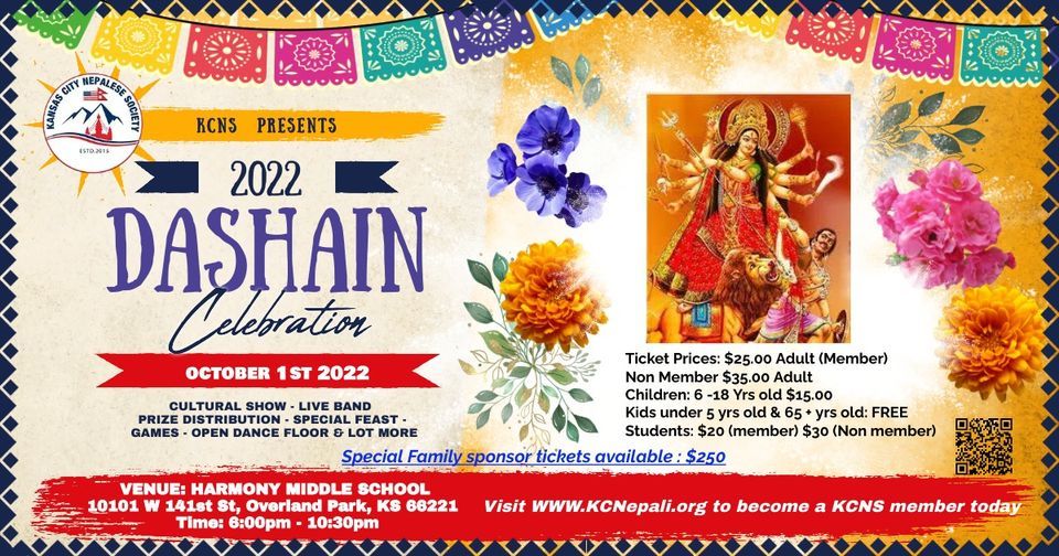 Dashain Cultural event 2022 10101 W 141st St, Overland Park, KS 66221