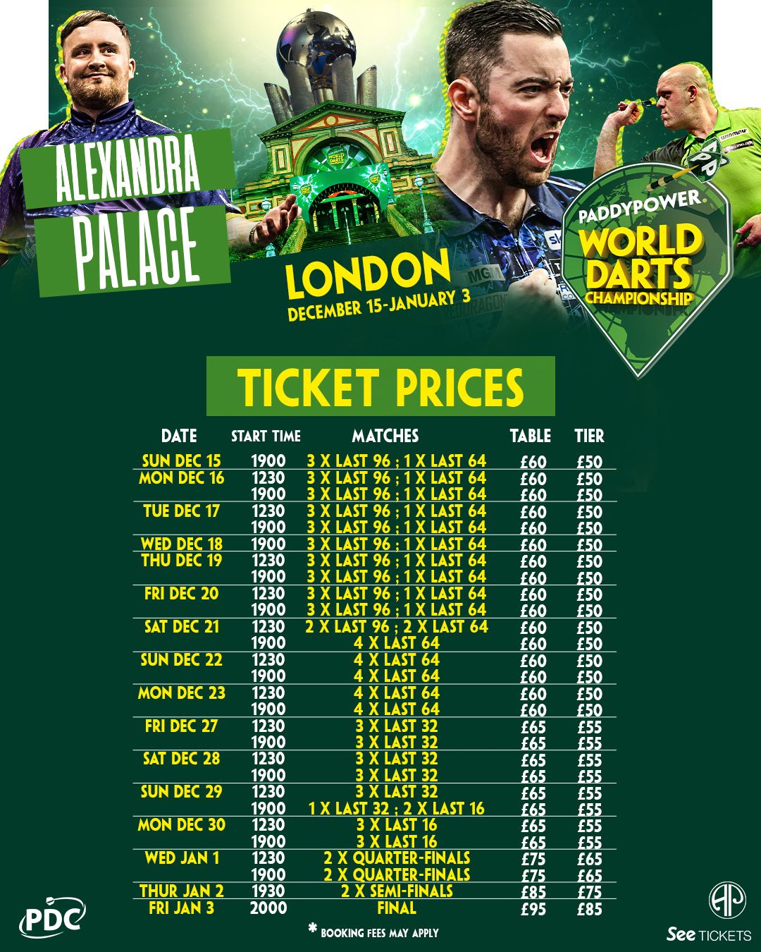 2025\/26 Paddy Power World Darts Championships - Semi Finals Tickets