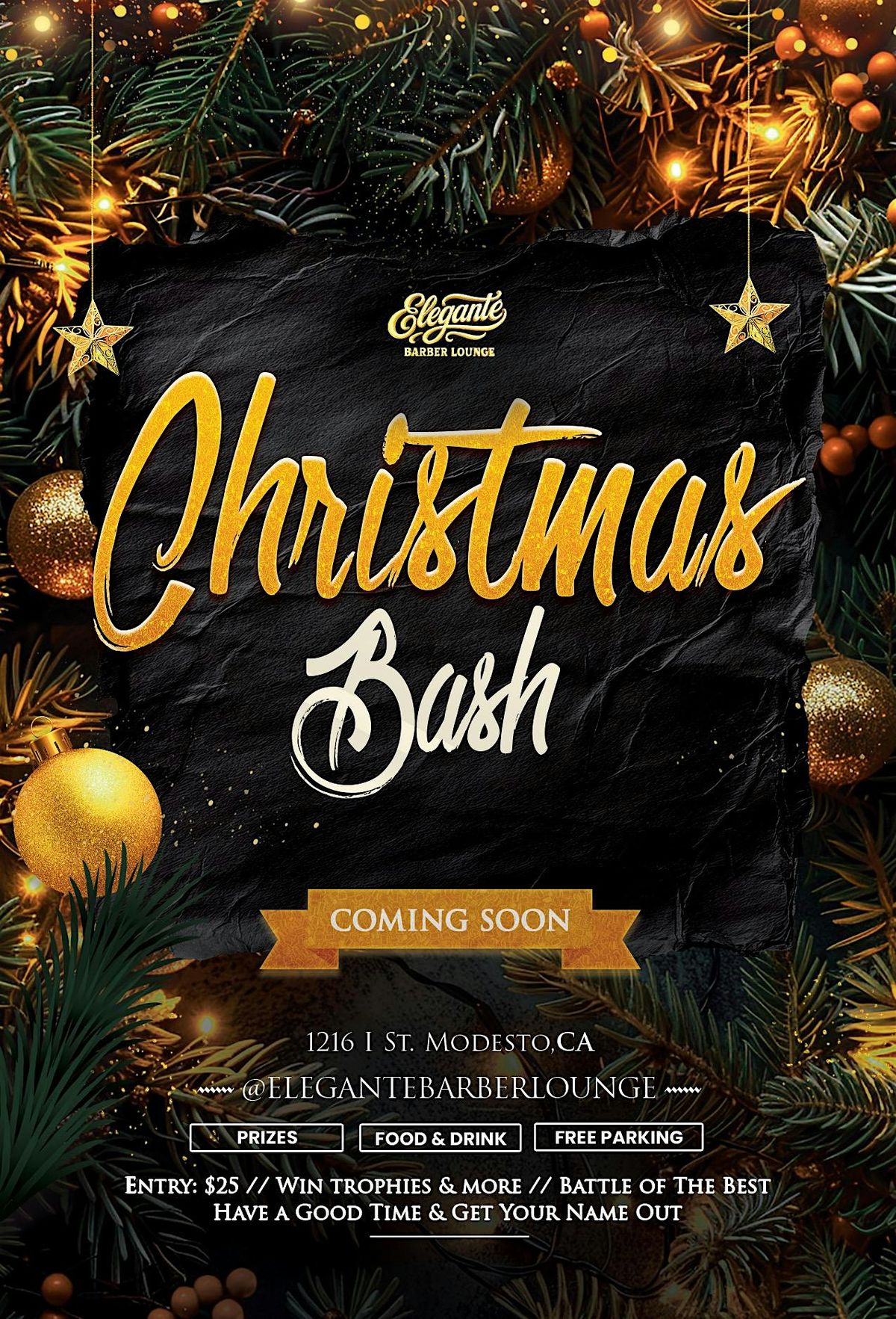 Elegante Barber Lounge Christmas Bash