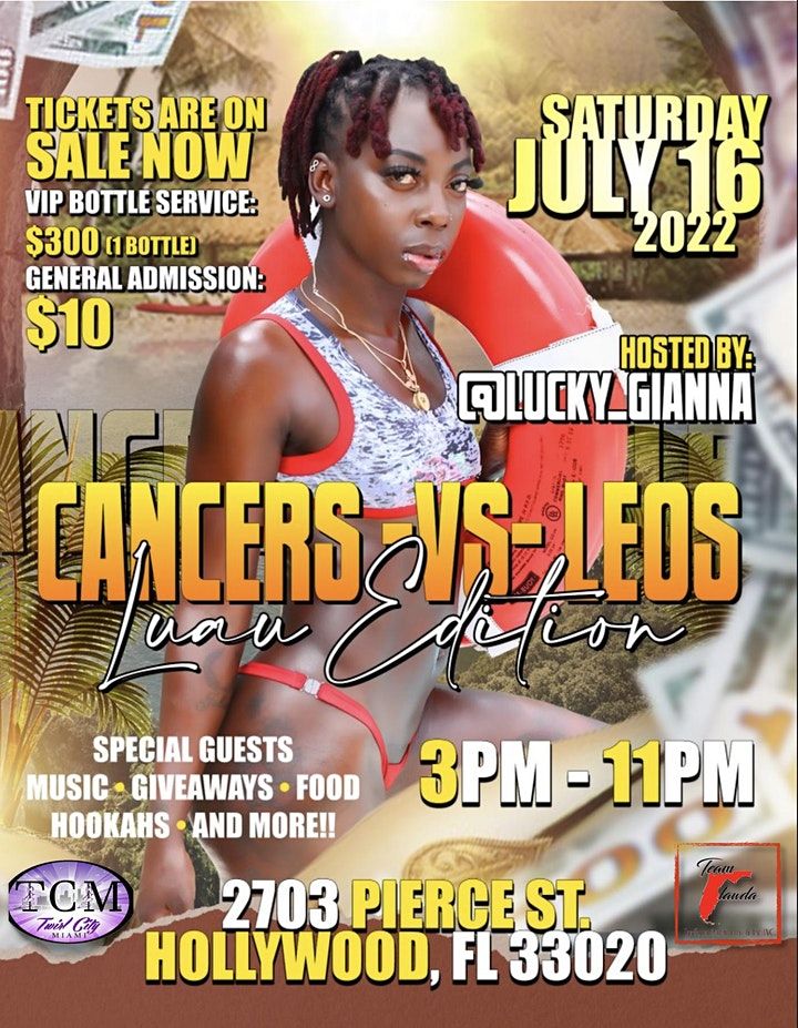 Cancers Vs Leos Luau Pool Party | 2703 Pierce St, Hollywood, FL | July