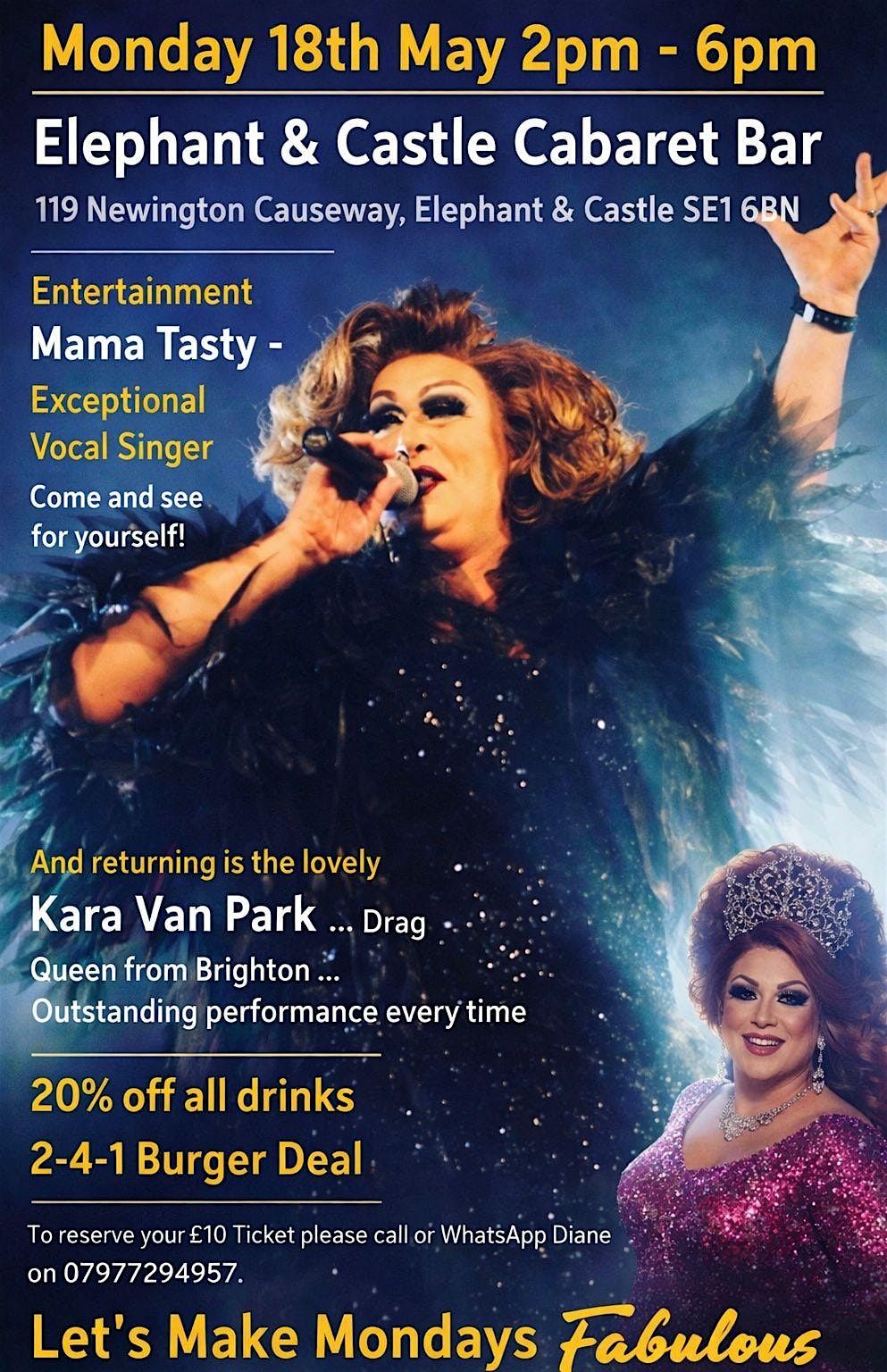 Over 50's Afternoon Cabaret Club - Elephant & Castle