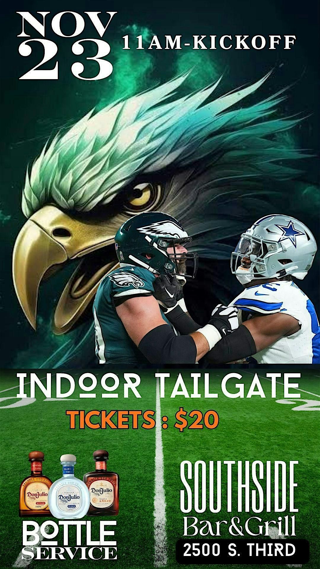 INDOOR TAILGATE EAGLES V COWBOYS