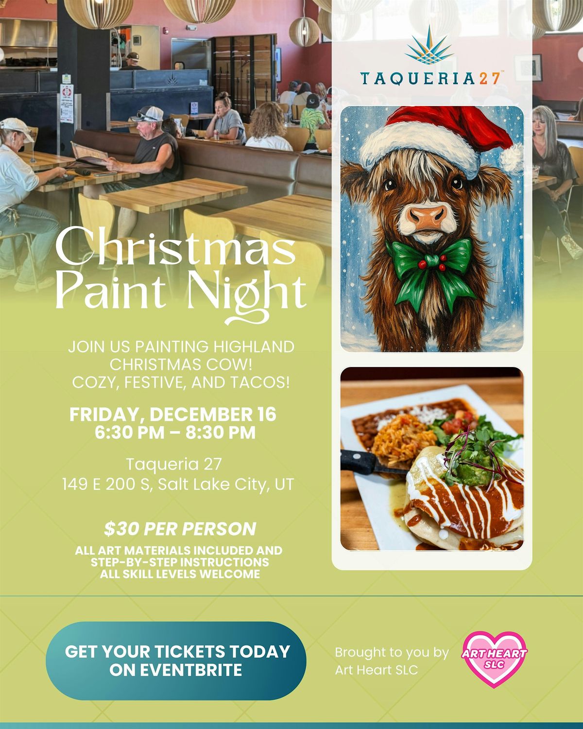 Christmas Paint Night at Taqueria 27!