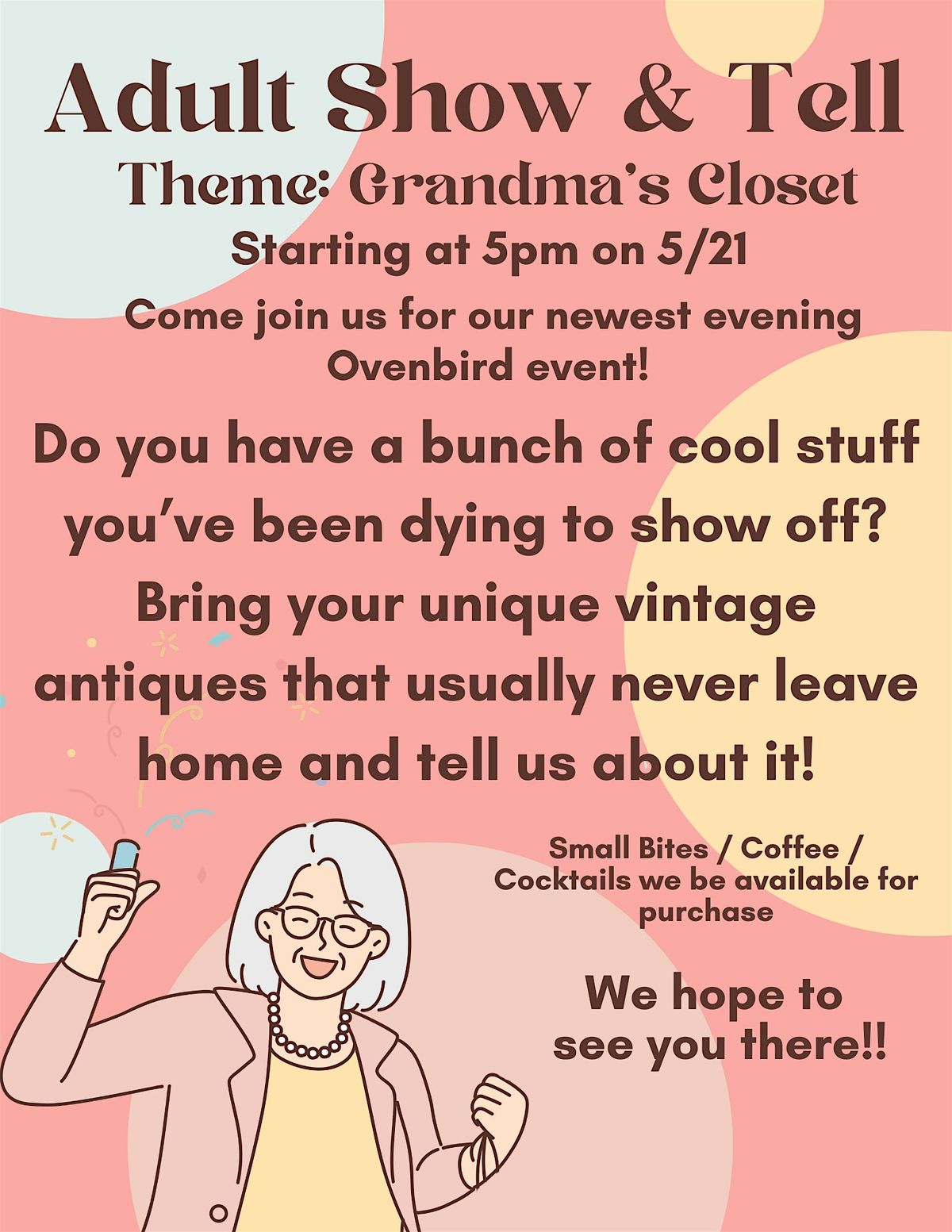 Happy Hour Adult Show & Tell
