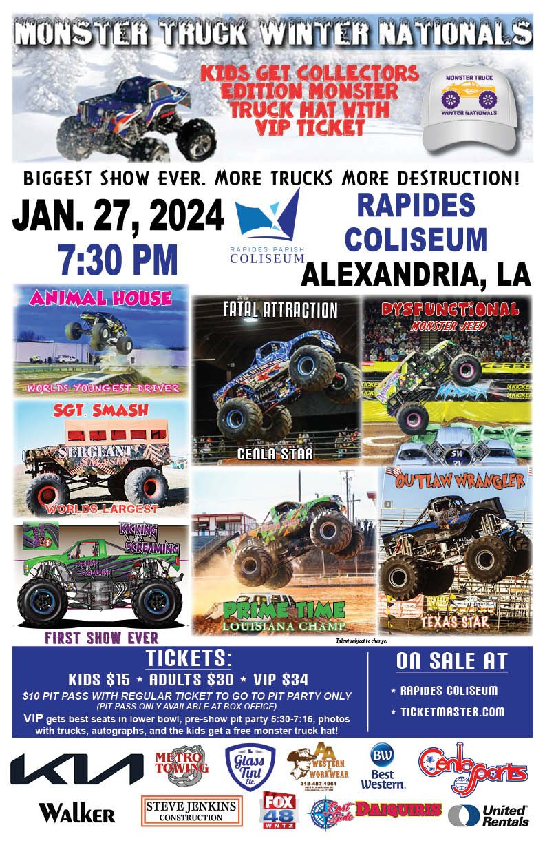 Monster Truck Winter Nationals at Laborde Earles Coliseum