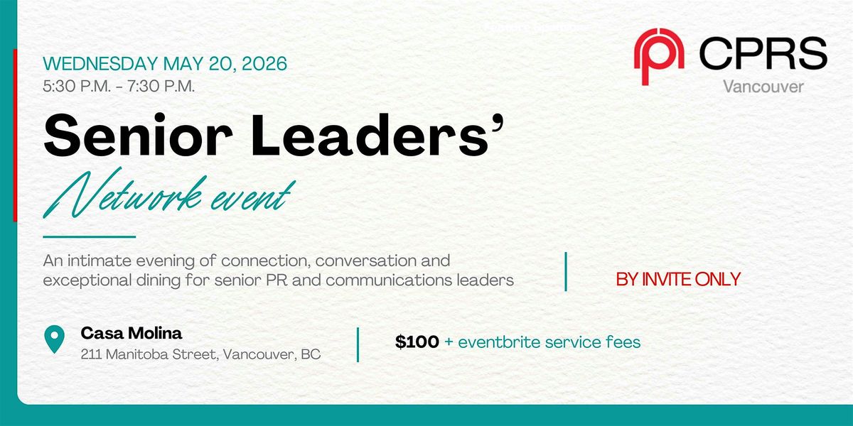 CPRS Senior Leaders Networking Event | An Evening for PR Leaders
