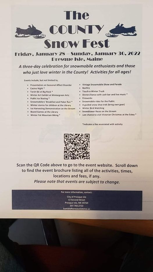 Presque Island Christmas In The County 2022 The County Snow Fest | Presque Isle, Me | January 28 To January 30