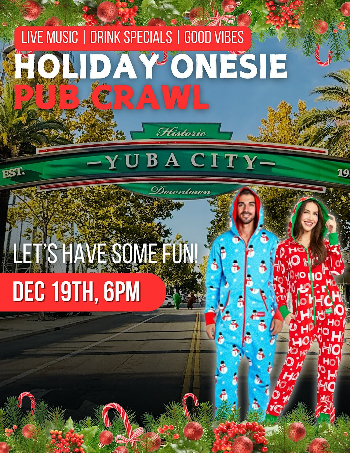 Holiday Onesie Pub Crawl \u2013 Downtown Yuba City