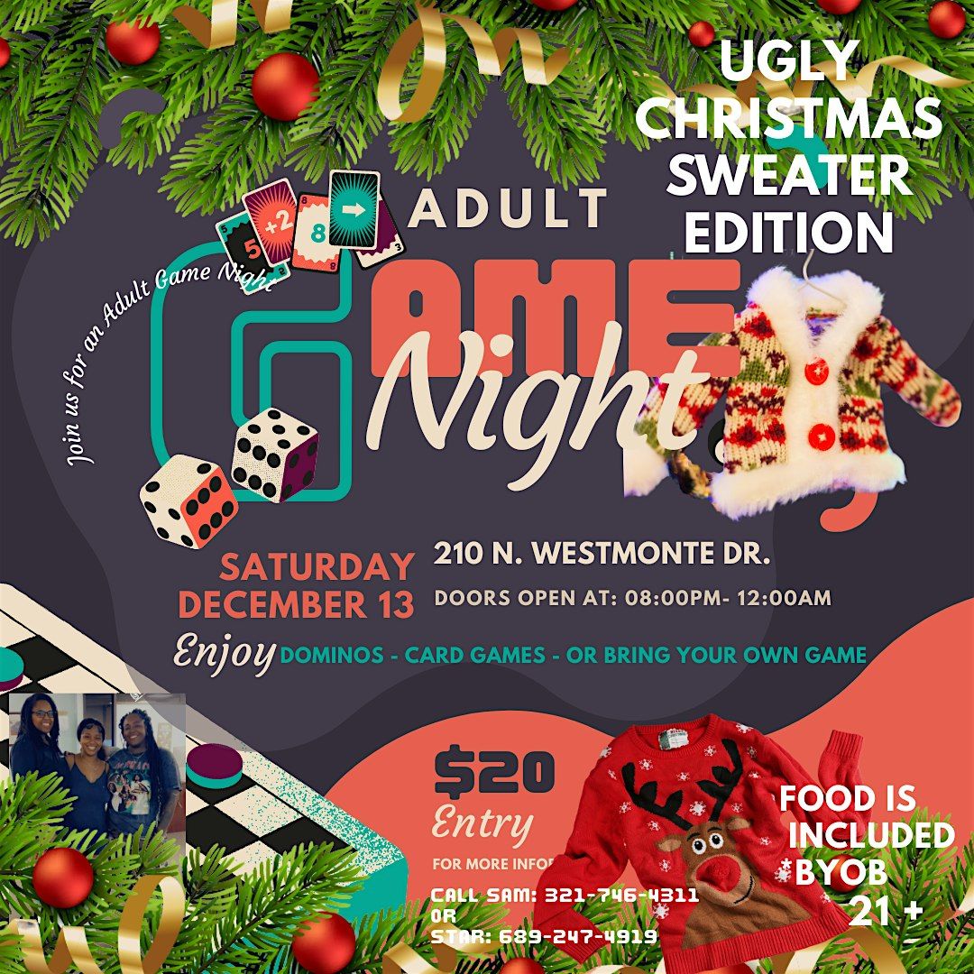 Adult Game Night (Ugly Christmas Sweater Edition)