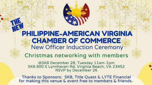 Induction of New Officers Philippine Virginia Chamber of Commerce | SK8 House Virginia Beach