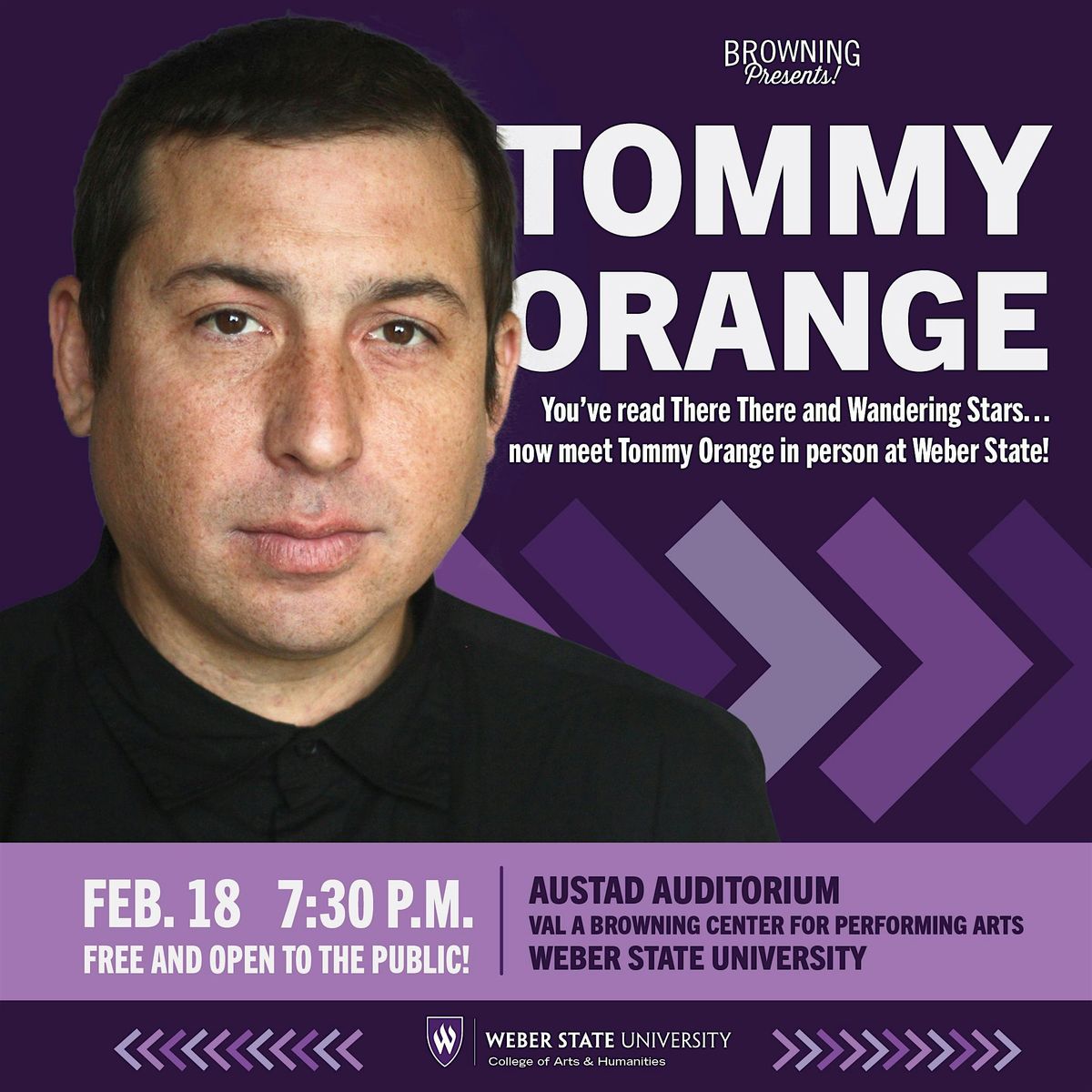Browning Presents! Tommy Orange at Weber State (Free Event)