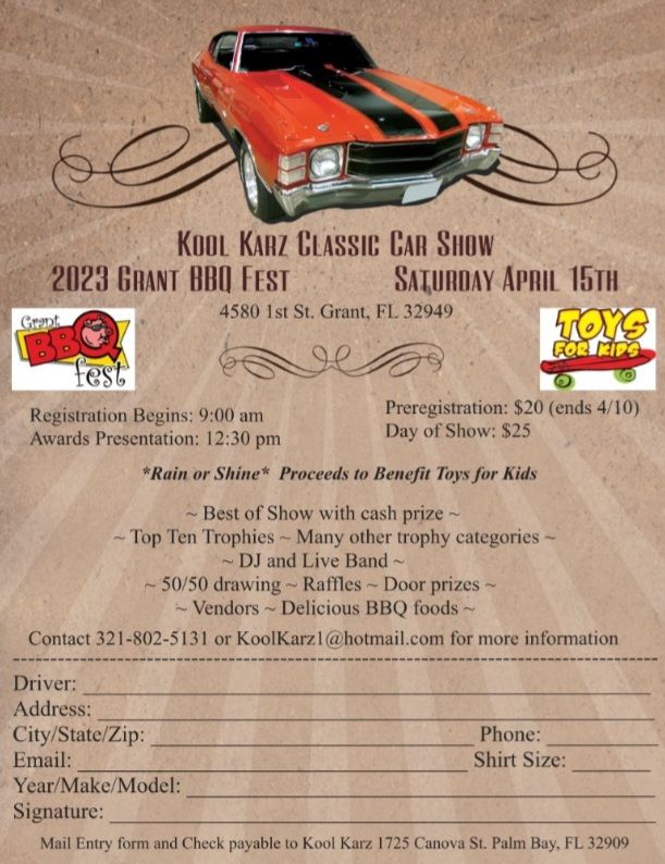 KOOL KARZ CLASSIC CAR SHOW Grant BBQ Festival April 15, 2023