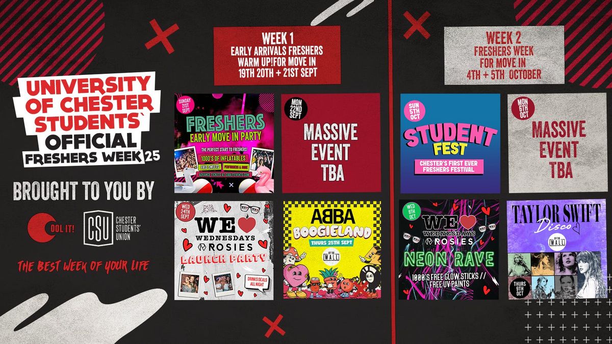 University Of Chester Students - OFFICIAL - All Access Freshers Wristband 2025