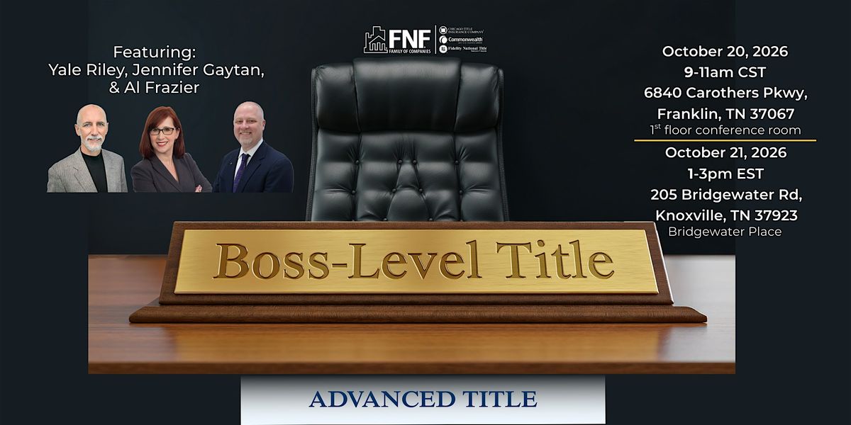 Boss Level Title - Advanced Title- Knoxville