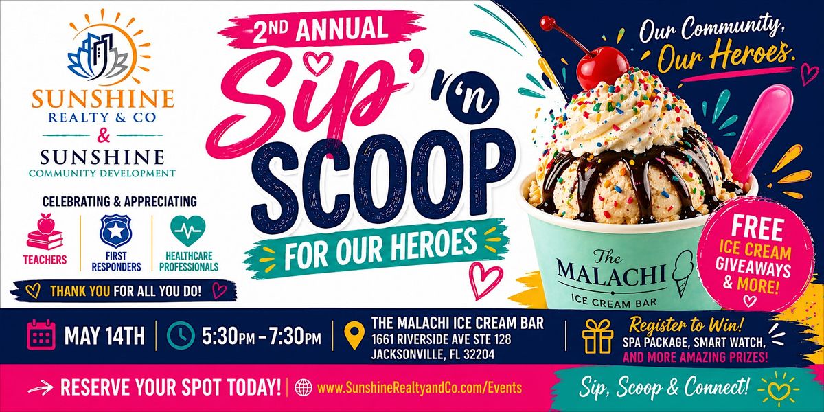 2nd Annual Sip \u2018n Scoop for Our Heroes | Ice Cream Social & Giveaways