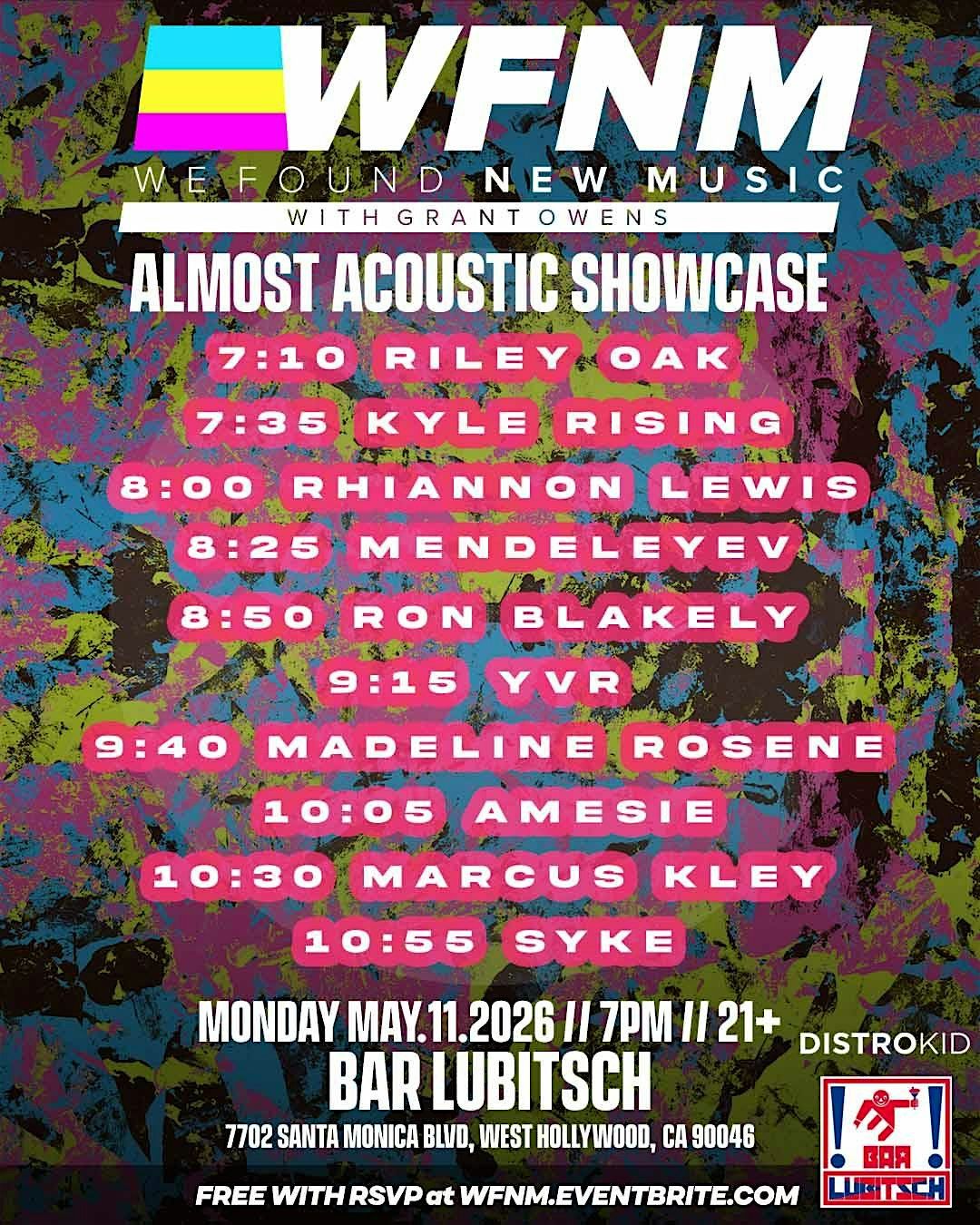 MAY WFNM: ALMOST ACOUSTIC SHOWCASE - 10 Amazing new artists!