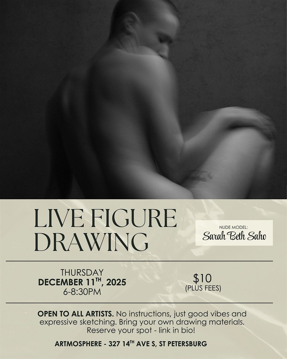 Live Figure Drawing with Sarah Beth Saho at Artmosphere