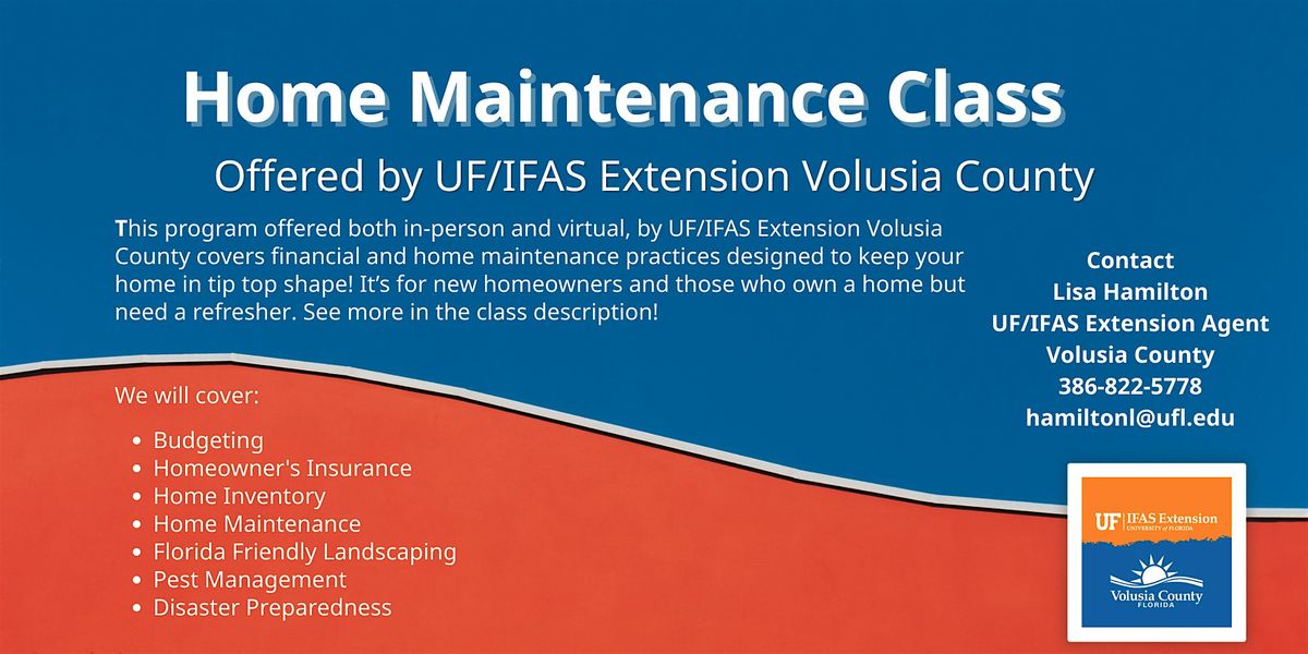 May 18, 2026, Home Maintenance Class