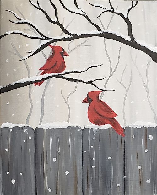 Paint these beautiful Red Robins at our painting event in Lincoln.
