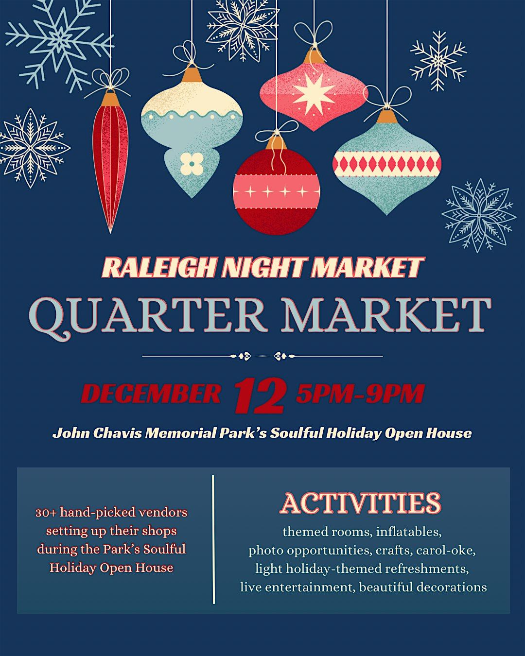 Raleigh Night Market+John Chavis Memorial Park\u2019s Soulful Holiday Open House