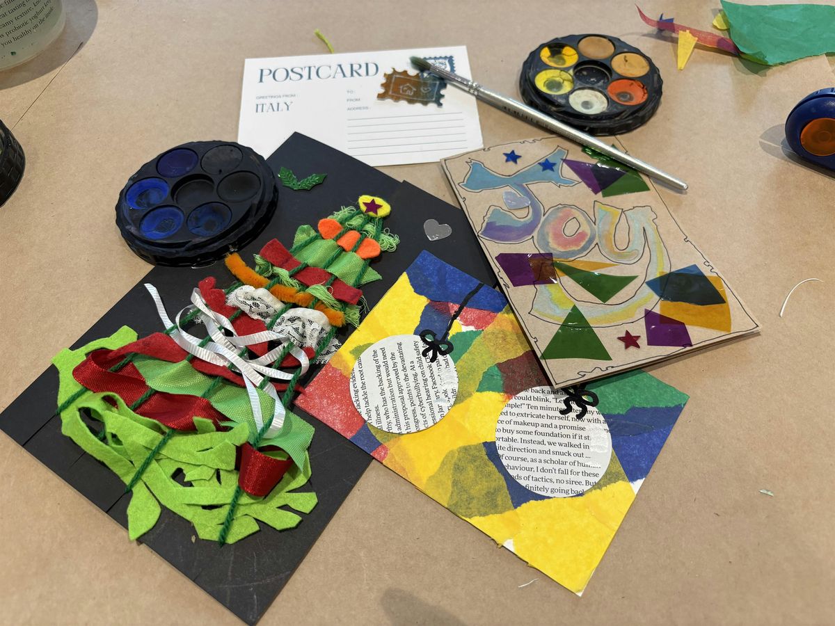 FREE Family drop-in Christmas card and postcard creations