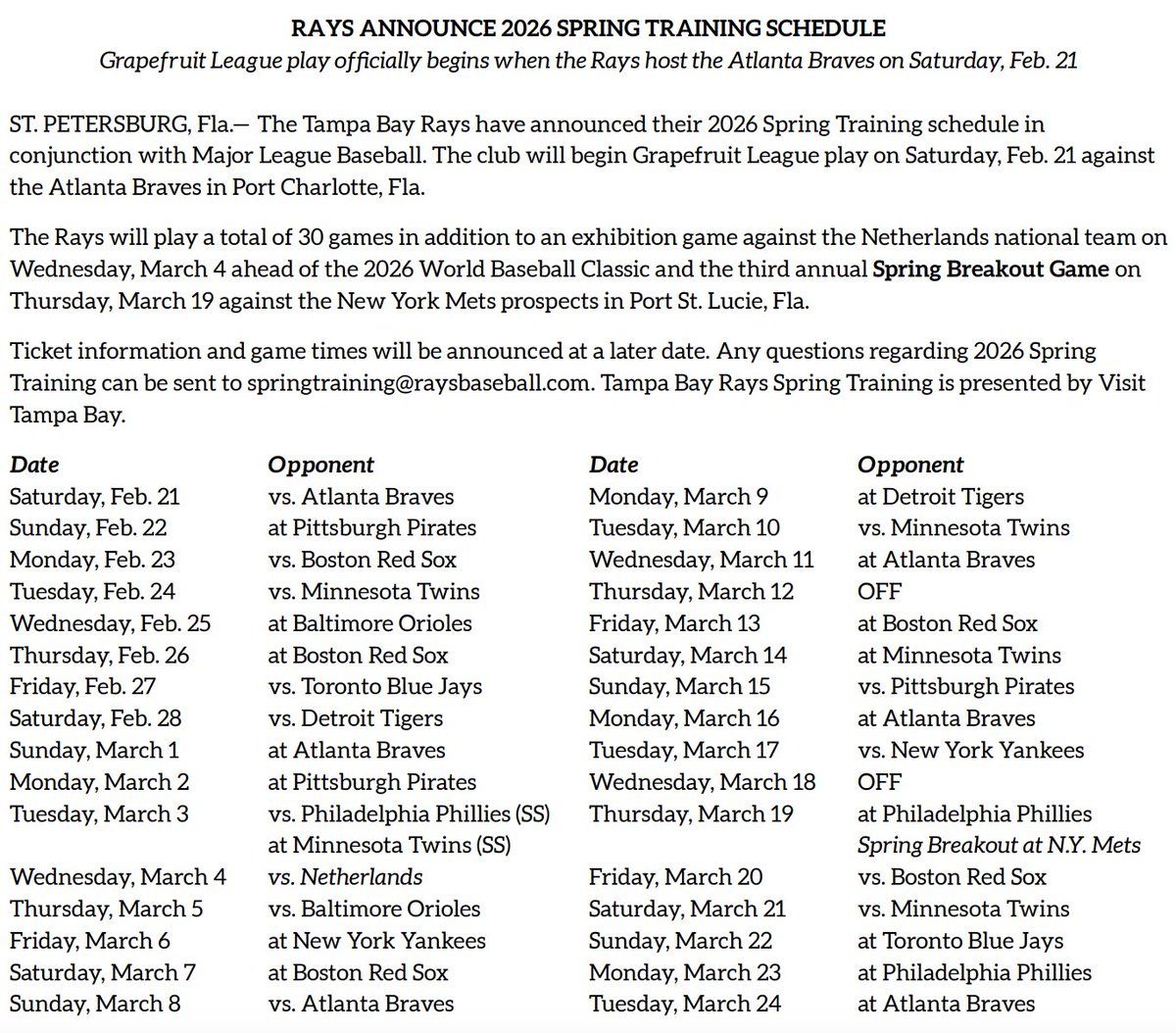 Spring Training: Tampa Bay Rays vs. Philadelphia Phillies (ss)