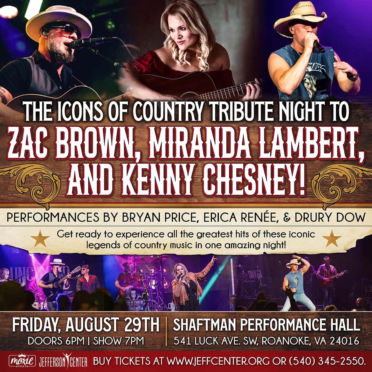 Icons of Country - Tributes to Zac Brown Miranda Lambert & Kenny Chesney