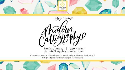 Modern Calligraphy At Kendra Scott In The Baybrook Mall Baybrook Mall Friendswood Tx June 27 21