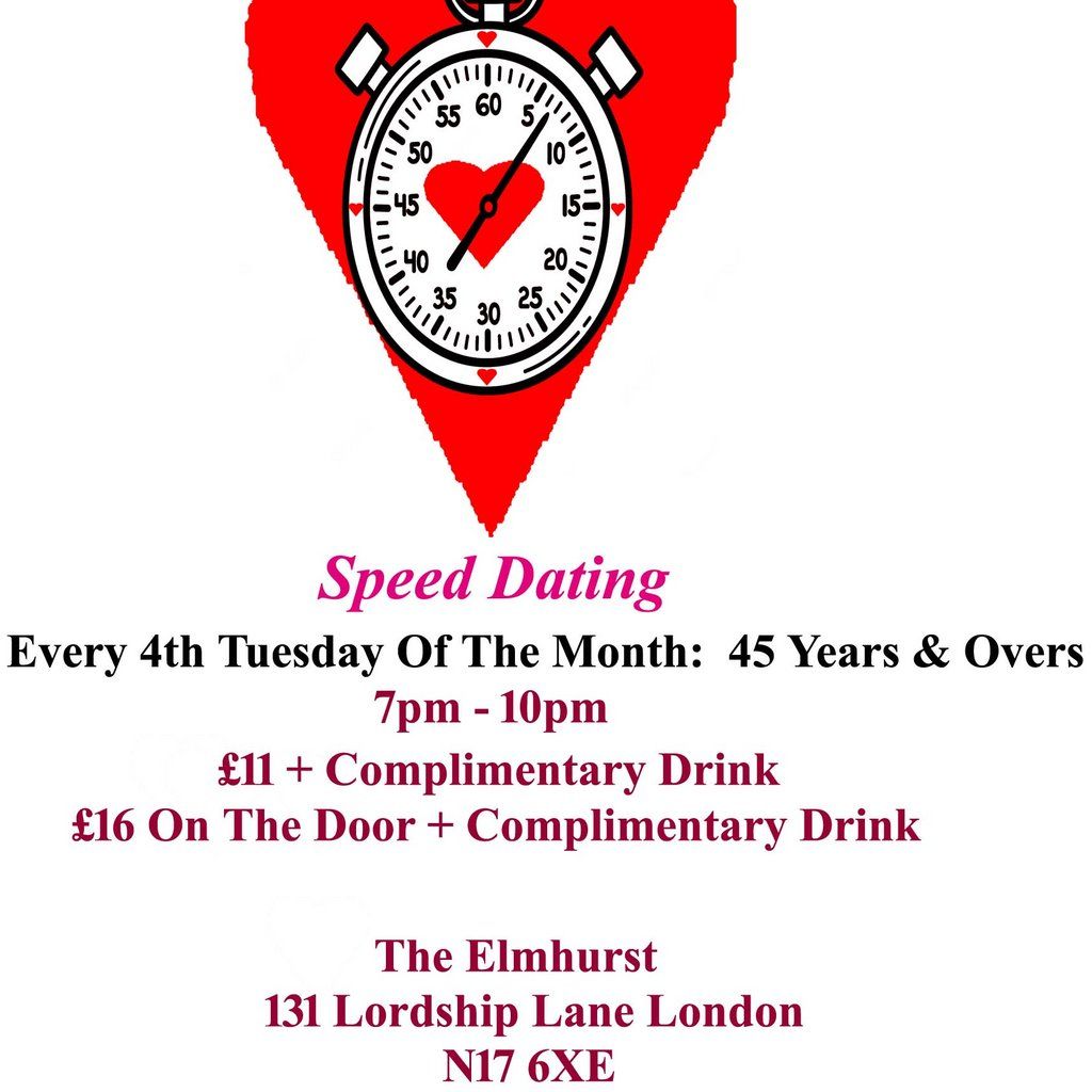 Speed Dating. 45 years & Over. Tuesdays