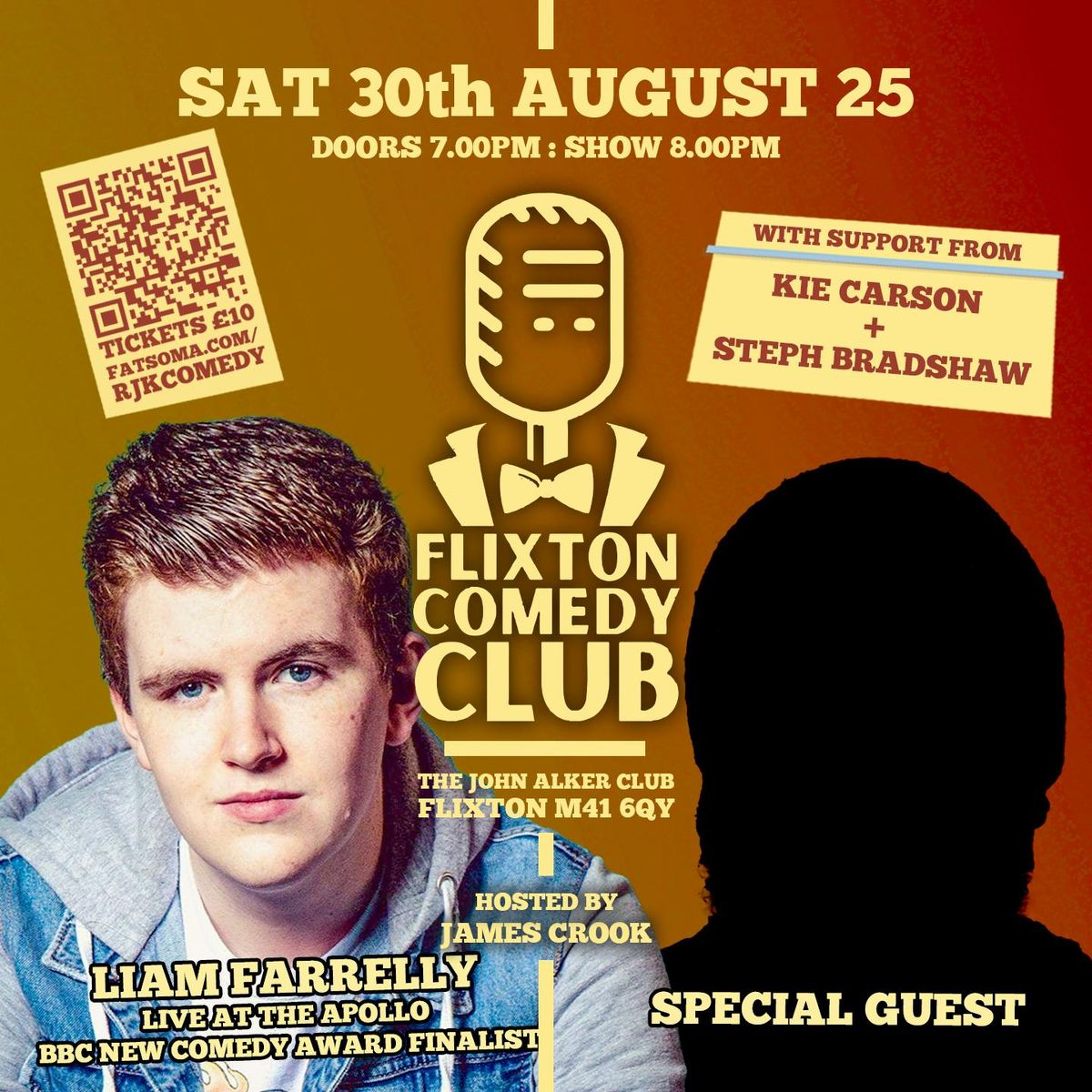 Flixton Comedy Club: 30th August, featuring Liam Farrelly & Special Guest.